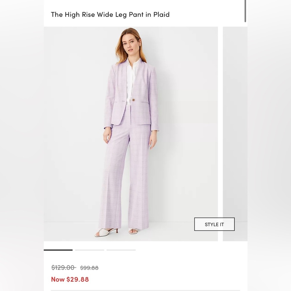 ISO Ann Taylor Plaid Lotus Baguette Pantsuit